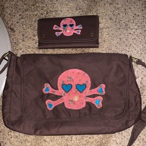 Torrid Skull Messenger bag and wallet